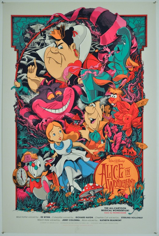 Alice in Wonderland Screen Print Poster Mondo Ken Taylor