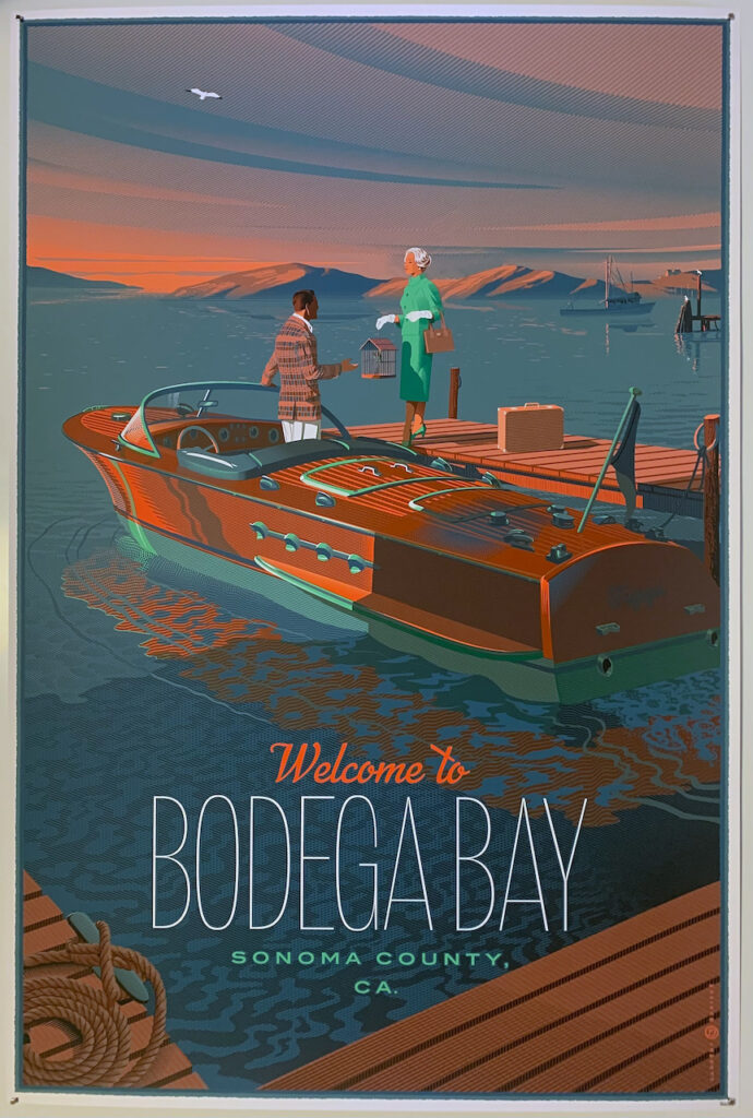 Birds, The Screen Print Poster Laurent Durieux Bodega Bay