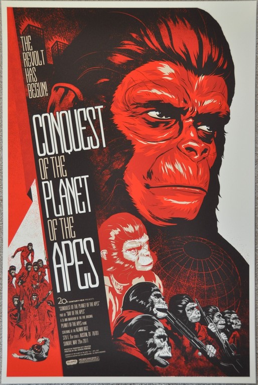 Conquest of the Planet of the Apes Screen Print Poster Mondo