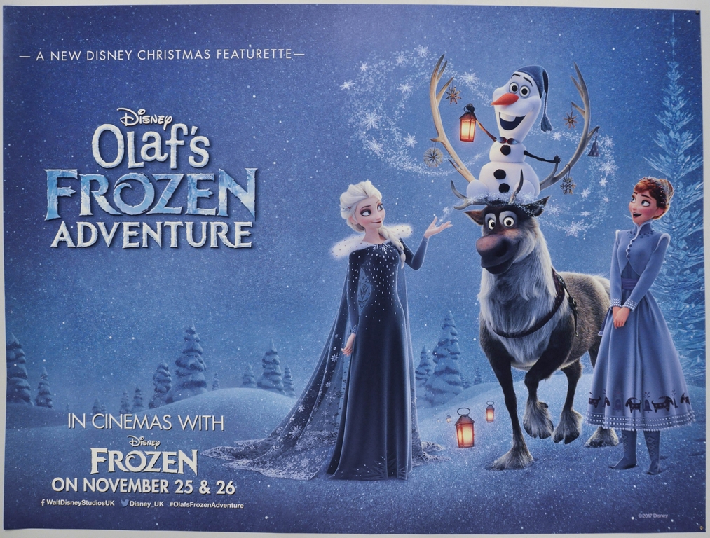 Olafs Frozen Adventure UK Quad Poster