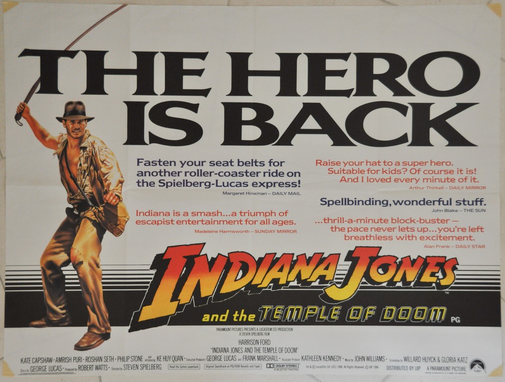 Indiana Jones and the Temple of Doom UK Quad Poster