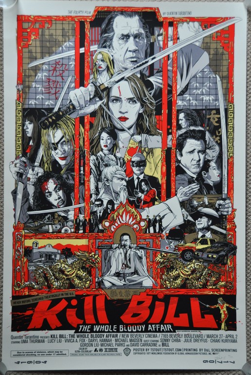 Kill Bill Vol 1 Screen Print Poster Mondo Print Tyler Stout