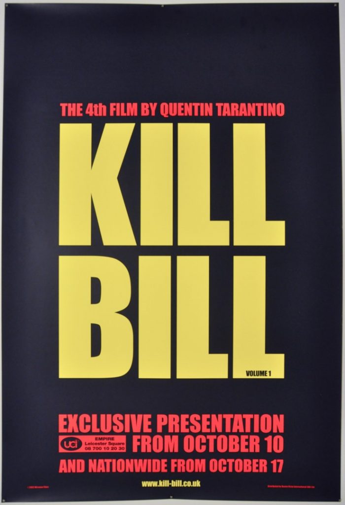 Kill Bill Vol 1 UK One Sheet Poster