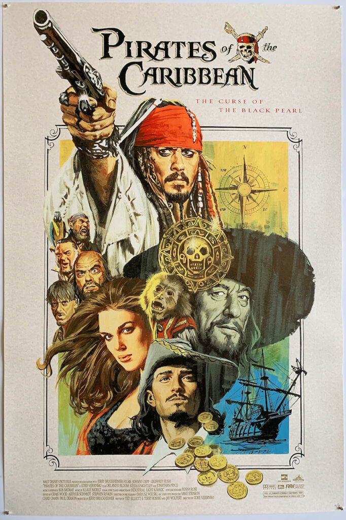 Pirates of the Caribbean Curse of the Black Pearl Screen Print Poster Paul Mann
